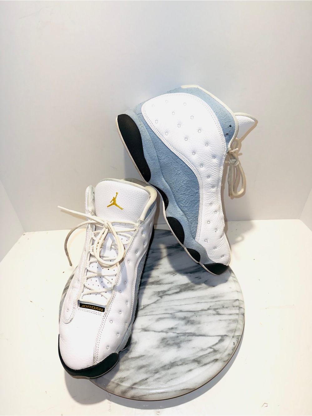 Air Jordan 13 Retro Blue Grey Mens 11.5  White Black Blue 414571-170 No Insoles
